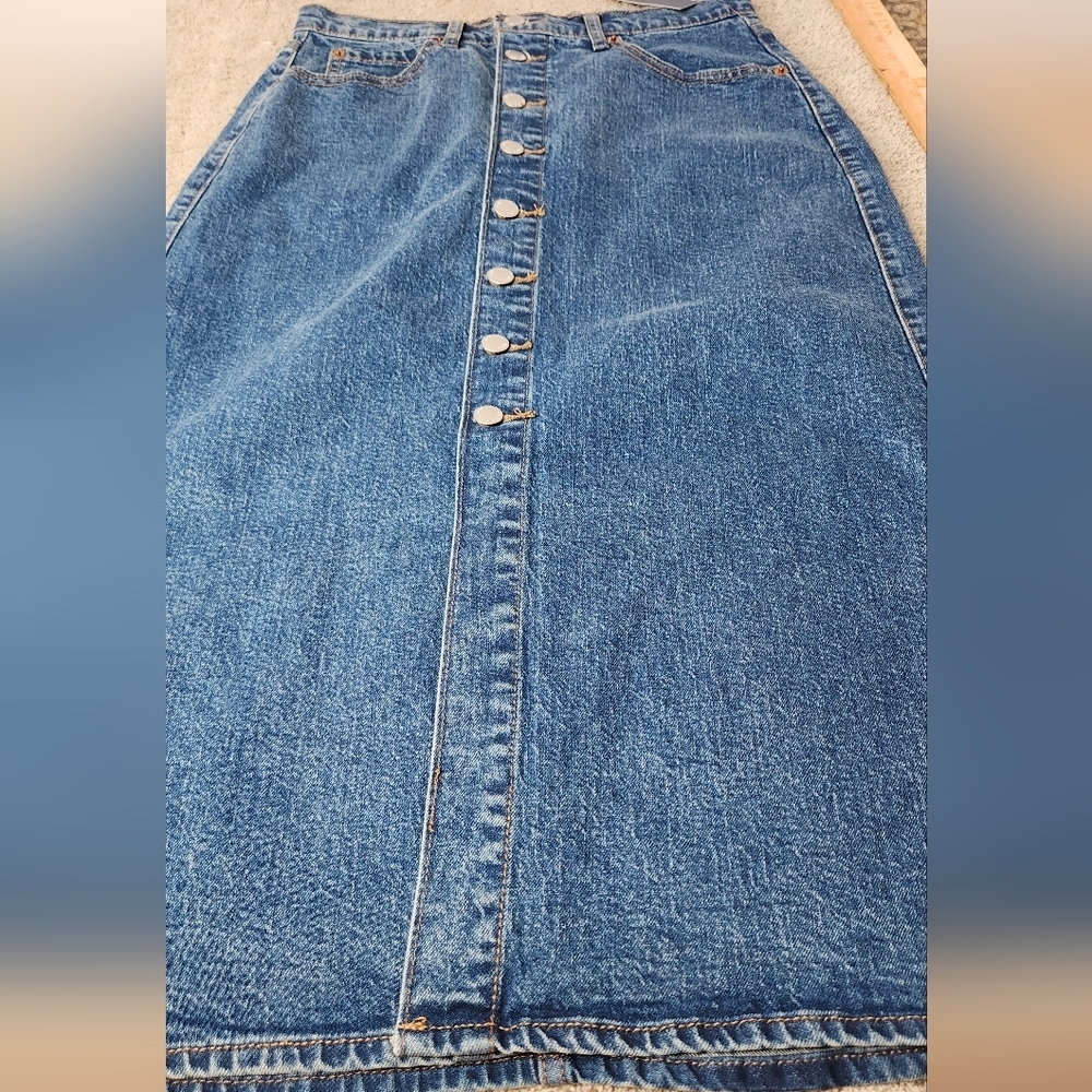 Women's A-Line Midi Denim Skirt - Universal Thread Medium Wash 4 - Picture 5 of 16